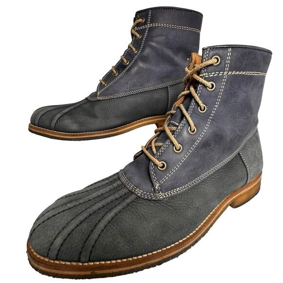 Johnston & Murphy Howell Duck Boot Men Sz 8.5 M Navy Nubuck Full Grain Leather - Picture 1 of 16